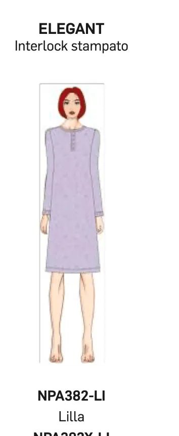 Camicia da notte donna Nottingham serafino caldo cotone interlock NPA382