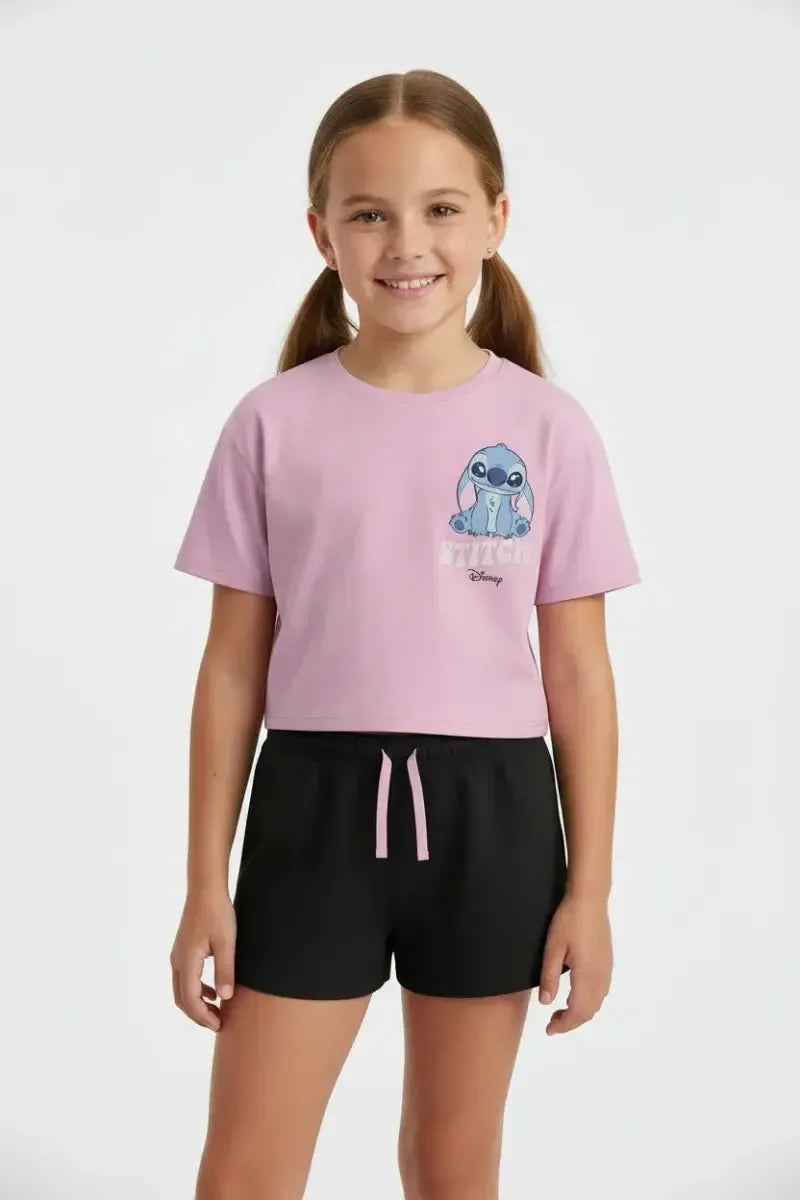 Completo corto cotone Lilo&Stitch bambina DY78L3055