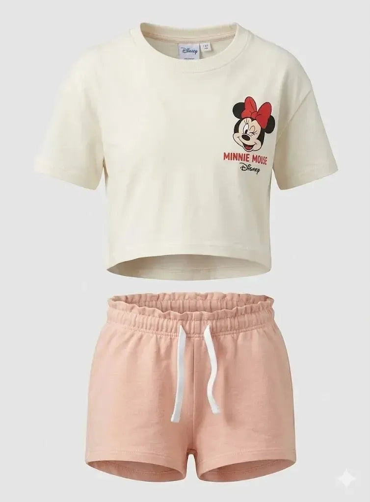 Completo corto cotone Minnie Mousse bambina DY78A9792