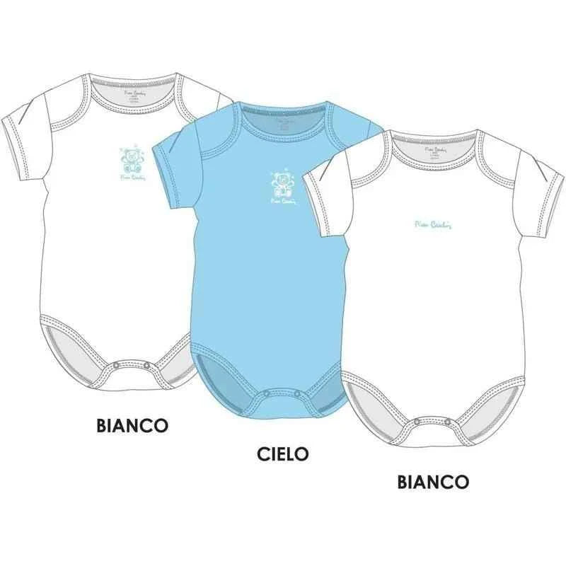 Confezione da 3 body neonato mezza manica Pierre Cardin 100% cotone PCKB3.031