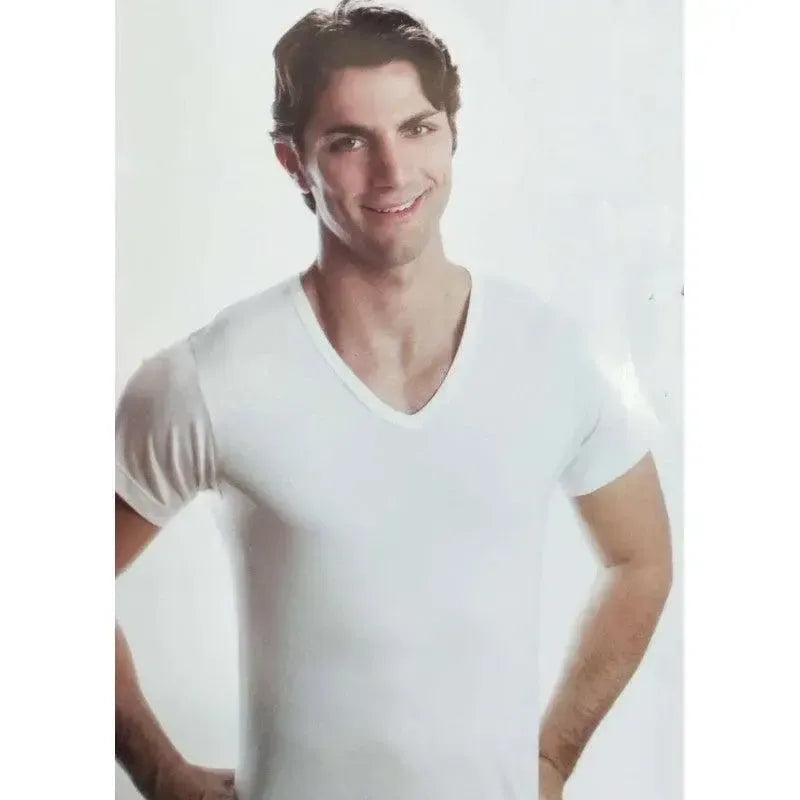 Confezione da 3 pezzi maglia mezza manica a punta uomo 100% cotone Leable 1419