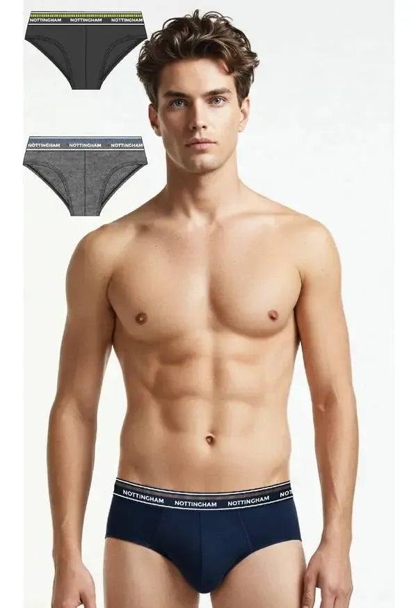 Confezione da 3 slip uomo Nottingham cotone bielastico rasato tinta unita NUA145