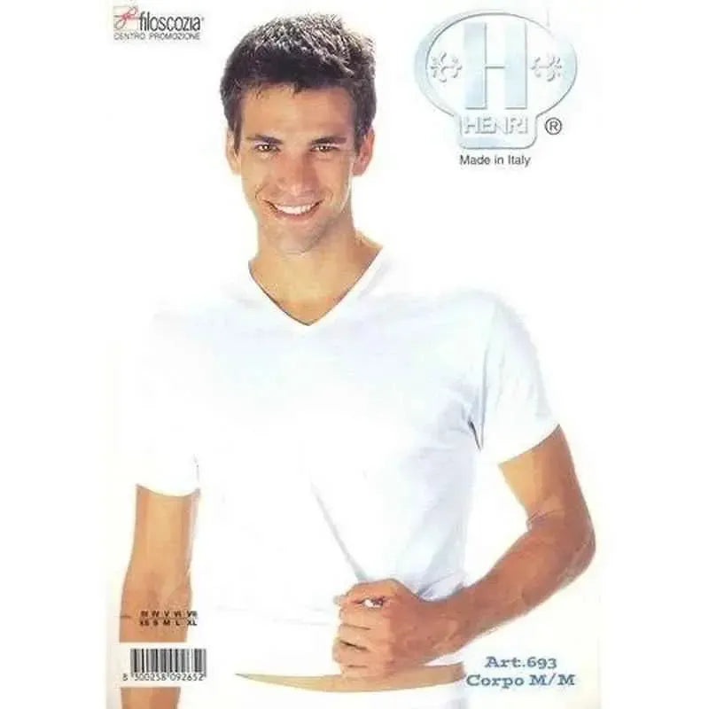 Maglia filo di scozia mezza manica a punta Henri 693