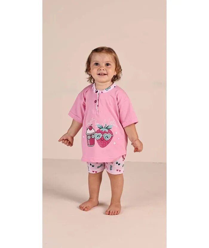 Pigiama Gary neonata bambina manica corta puro cotone jersey 1112