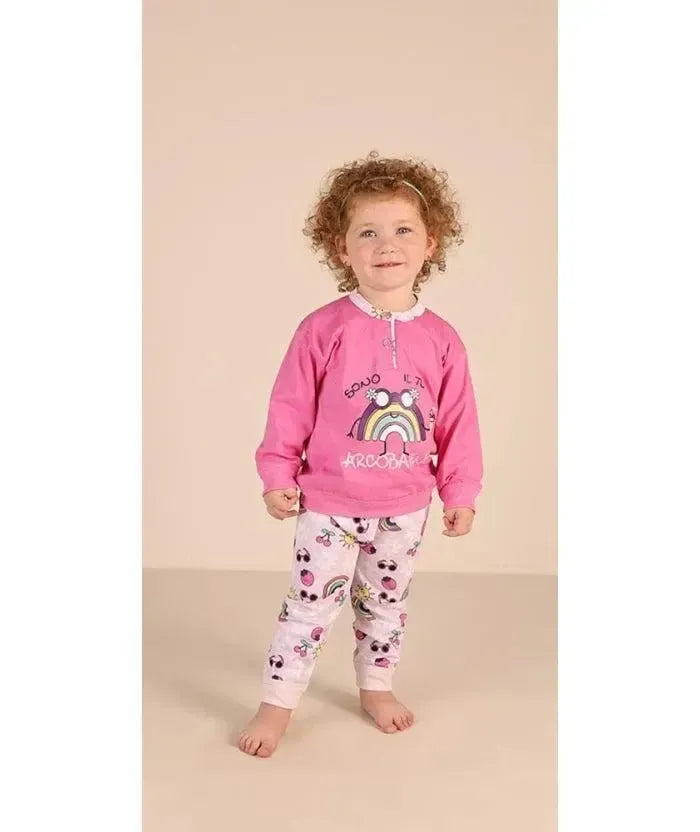 Pigiama Gary neonata manica lunga puro cotone jersey bambina Z10006