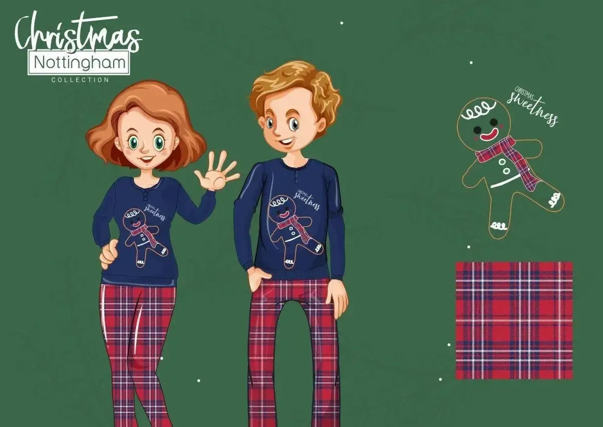 Pigiama bambina Natale Nottingham caldo cotone interlock PG41054B