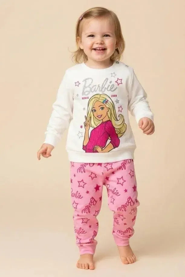 Pigiama caldo cotone Barbie interlock neonata bambina MT32K2054