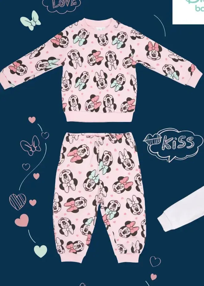 Pigiama caldo cotone Minnie Disney interlock neonata bambina DY32K2045
