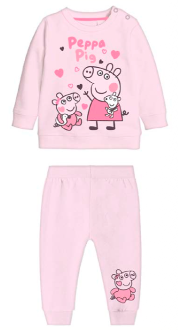 Pigiama caldo cotone Peppa Pig interlock neonata bambina PP32U0231