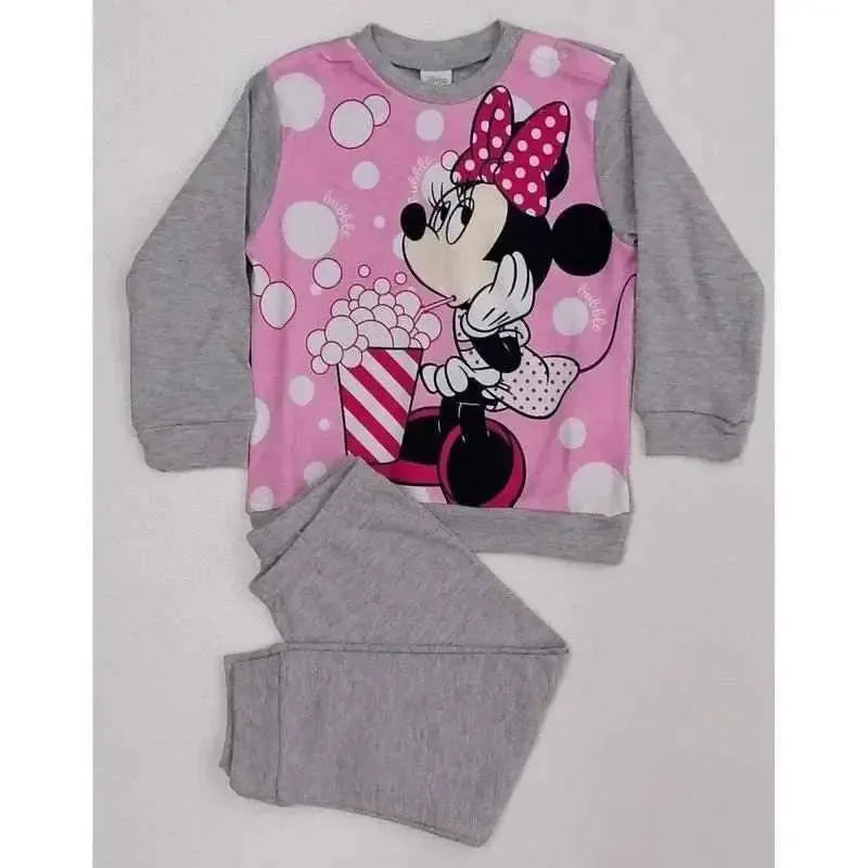 Pigiama caldo cotone neonata bambina Minnie Disney interlock 4112