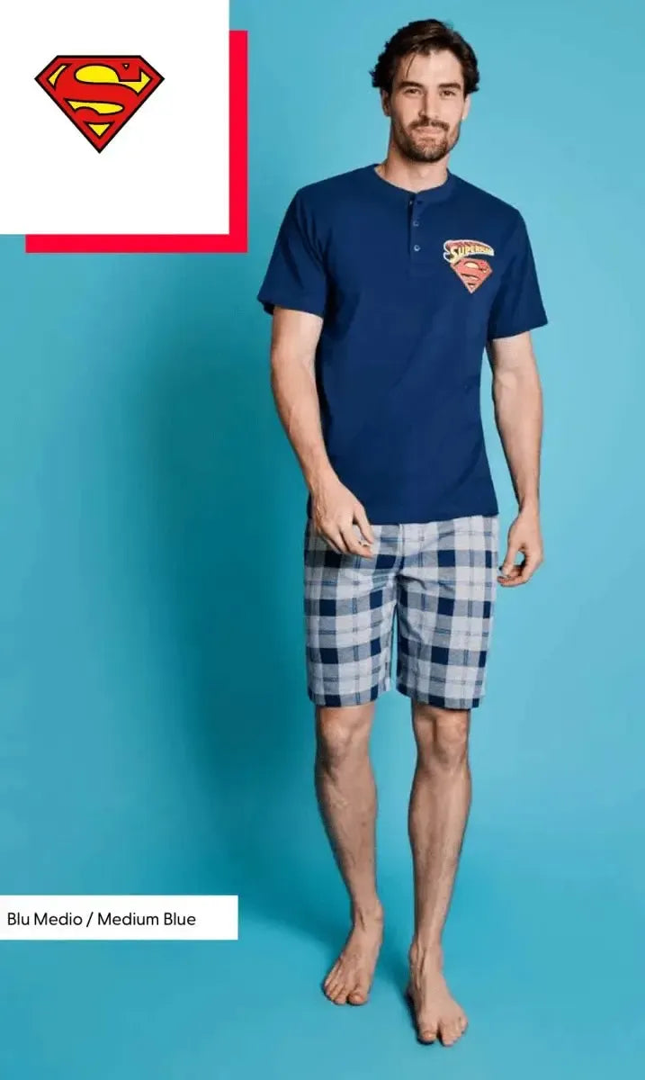 Pigiama corto serafino uomo Superman DCM7769