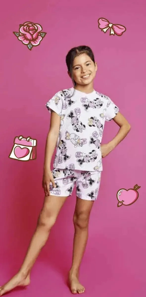 Pigiama cotone Disney Minnie estivo bambina DY50L4453