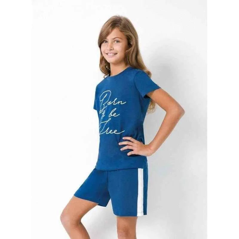 Pigiama cotone Jadea bambina mezza manica shorts