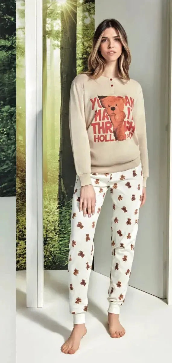 Pigiama donna Hollywood Milano serafino caldo cotone interlock PG45762