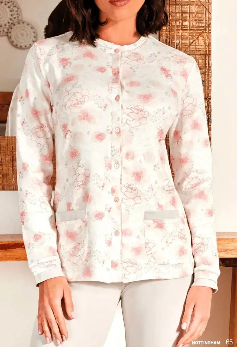 Pigiama donna Nottingham aperto caldo cotone interlock NPA428