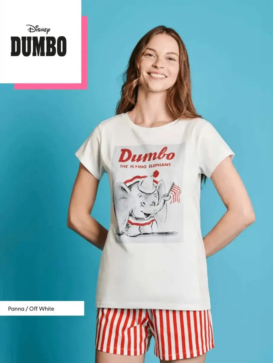 Pigiama donna mezza manica pantaloncino Disney Dumbo DYD3832