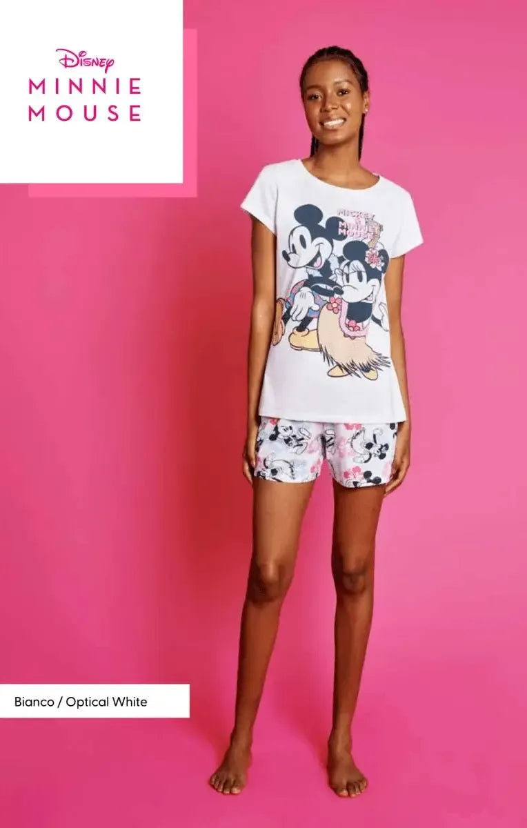 Pigiama donna mezza manica pantaloncino Disney Minnie DYD3942