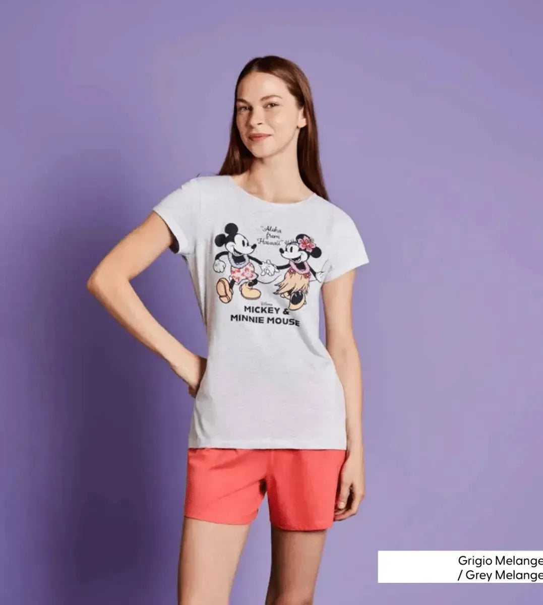 Pigiama donna mezza manica pantaloncino Disney Minnie DYD3942