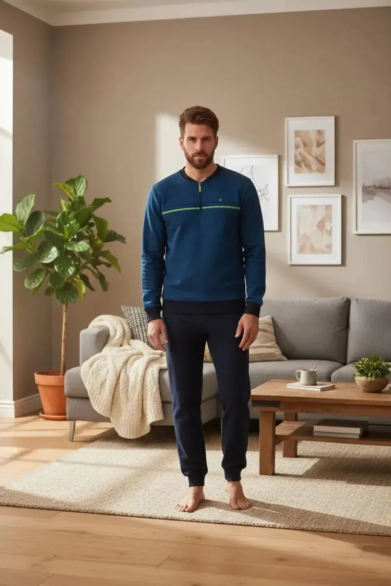 Pigiama lungo uomo Nottingham 100% cotone PG50164