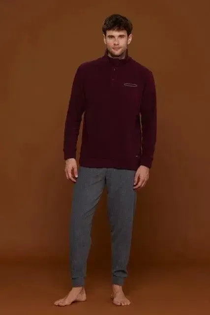 Pigiama micropile uomo collo alto serafino Noidinotte FC2773