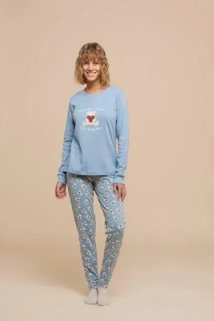 Pigiama serafino donna in caldo cotone Noidinotte Teddy FA8326