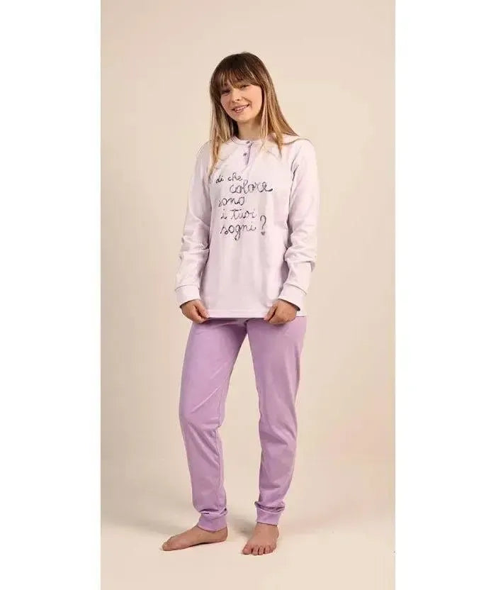Pigiama serafino ragazza jersey puro cotone Gary 4081