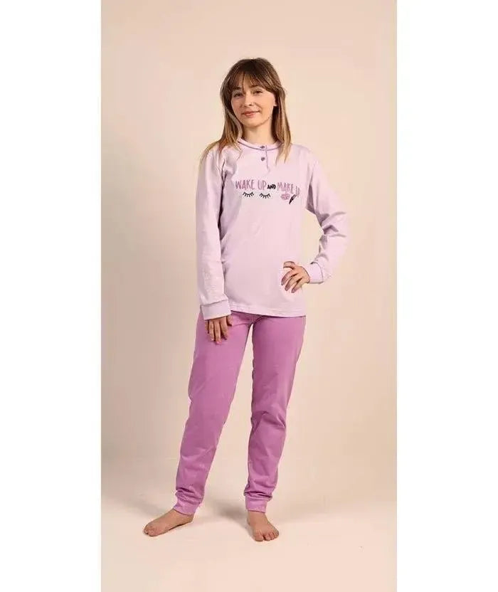 Pigiama serafino ragazza jersey puro cotone Gary 4084