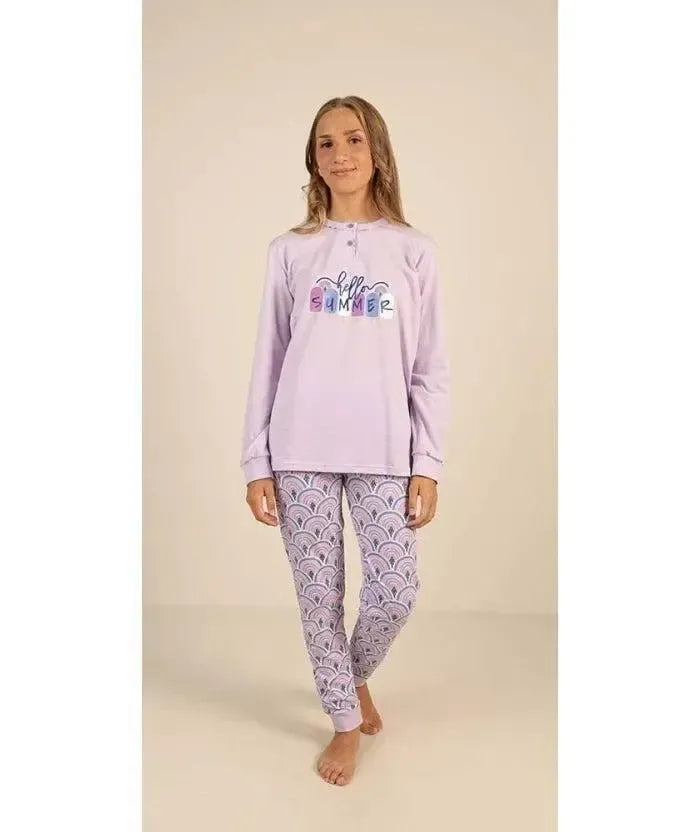 Pigiama serafino ragazza jersey puro cotone Gary Z40001