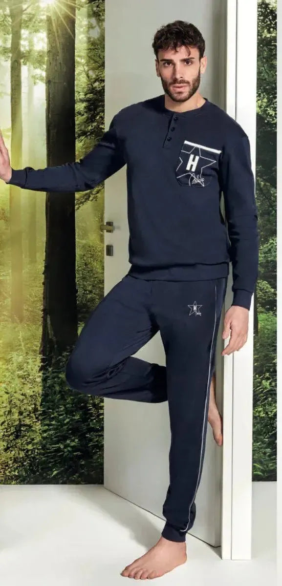 Pigiama uomo Hollywood Milano serafino caldo cotone interlock PG44924