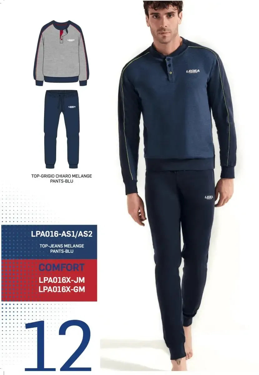 Pigiama uomo Legea caldo cotone interlock LPA016