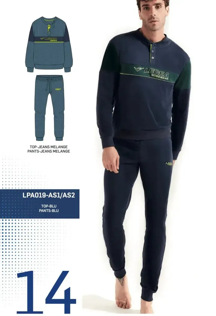Pigiama uomo Legea caldo cotone interlock LPA019