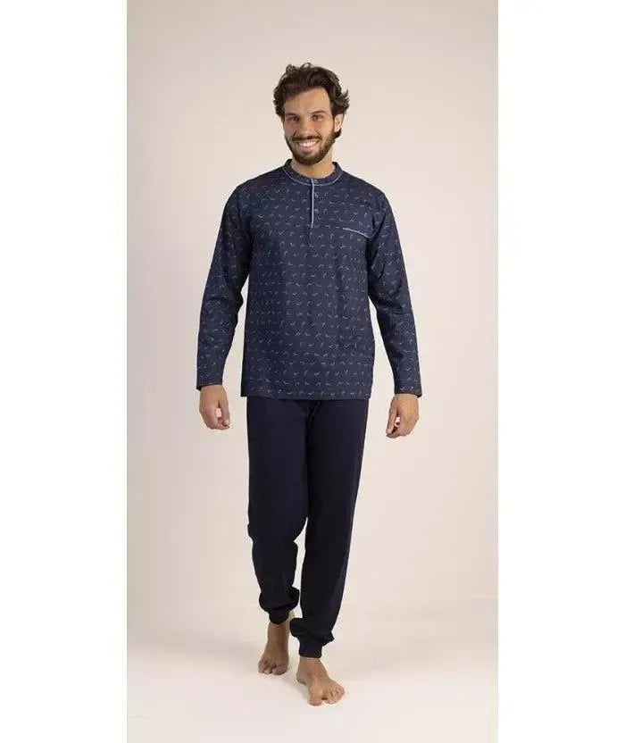 Pigiama uomo serafino Gary calibrato jersey puro cotone 6171CONF