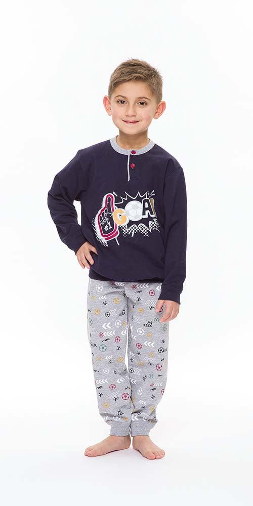 Pigiama invernale bambino cotone felpato Gary S30049