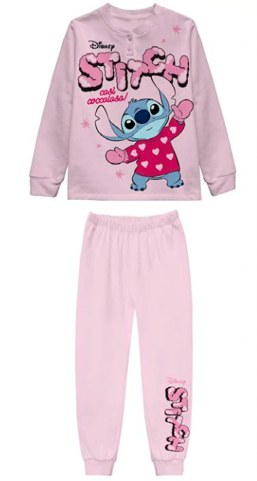 Pigiama caldo cotone Lilo e Stitch Disney interlock bambina baby DY50L8960