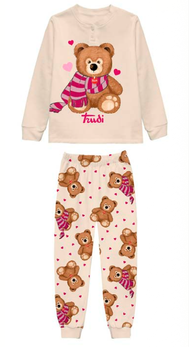 Pigiama caldo cotone Trudi interlock bambina baby TR50L8965