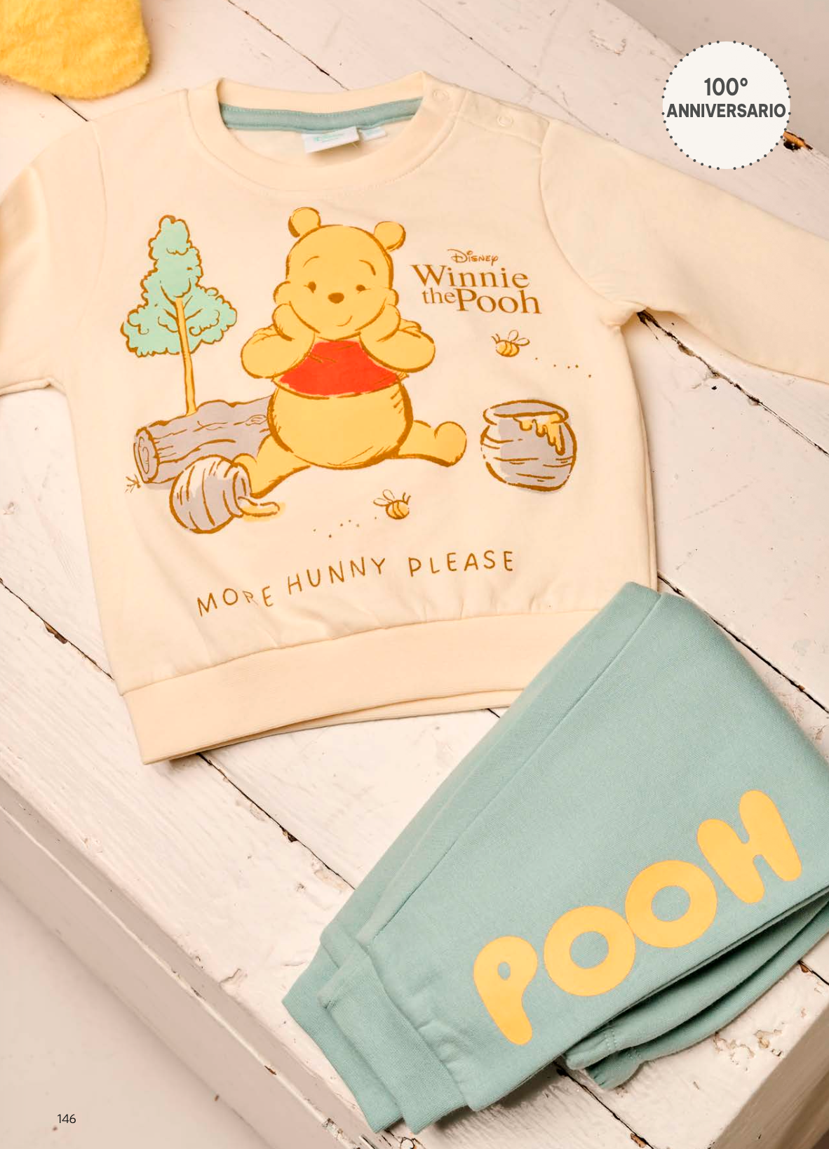 Pigiama cotone felpato Winnie The Pooh Disney neonato bambino DY32P0306