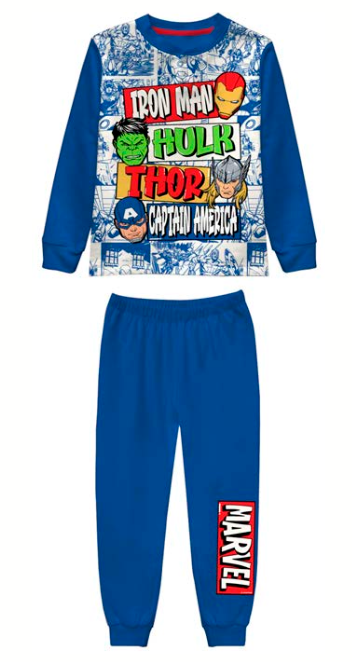 Pigiama cotone felpato Avengers bambino baby MV40M7802