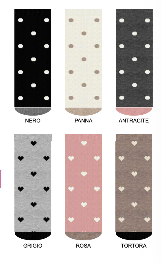 Confezione da 6 paia di calze antiscivolo bambina Meritex in caldo cotone 4398 Pois