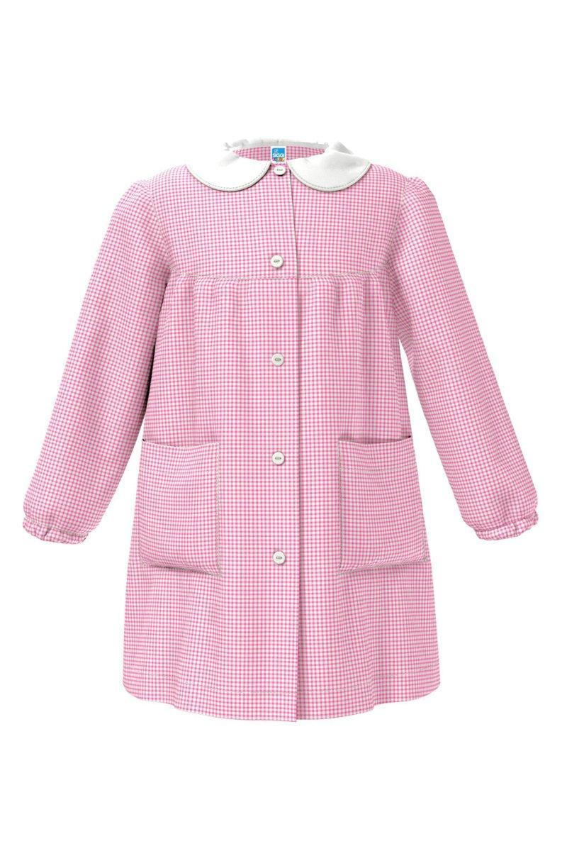 Grembiule asilo bambina con abbottonatura centrale Siggi senza ricamo a quadretti rosa 2887 - Caos Intimo Donna - Uomo - Bambini - Casa - Siggi