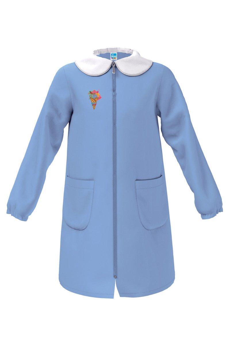 Grembiule scuola elementare celeste bambina Siggi Made in Italy ricamo Gelato con zip 4073 - Caos Intimo Donna - Uomo - Bambini - Casa - Siggi
