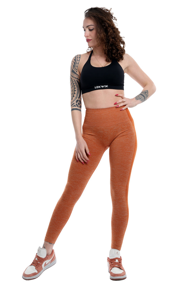 Leggings terracotta modello POLLY a vita alta senza cuciture