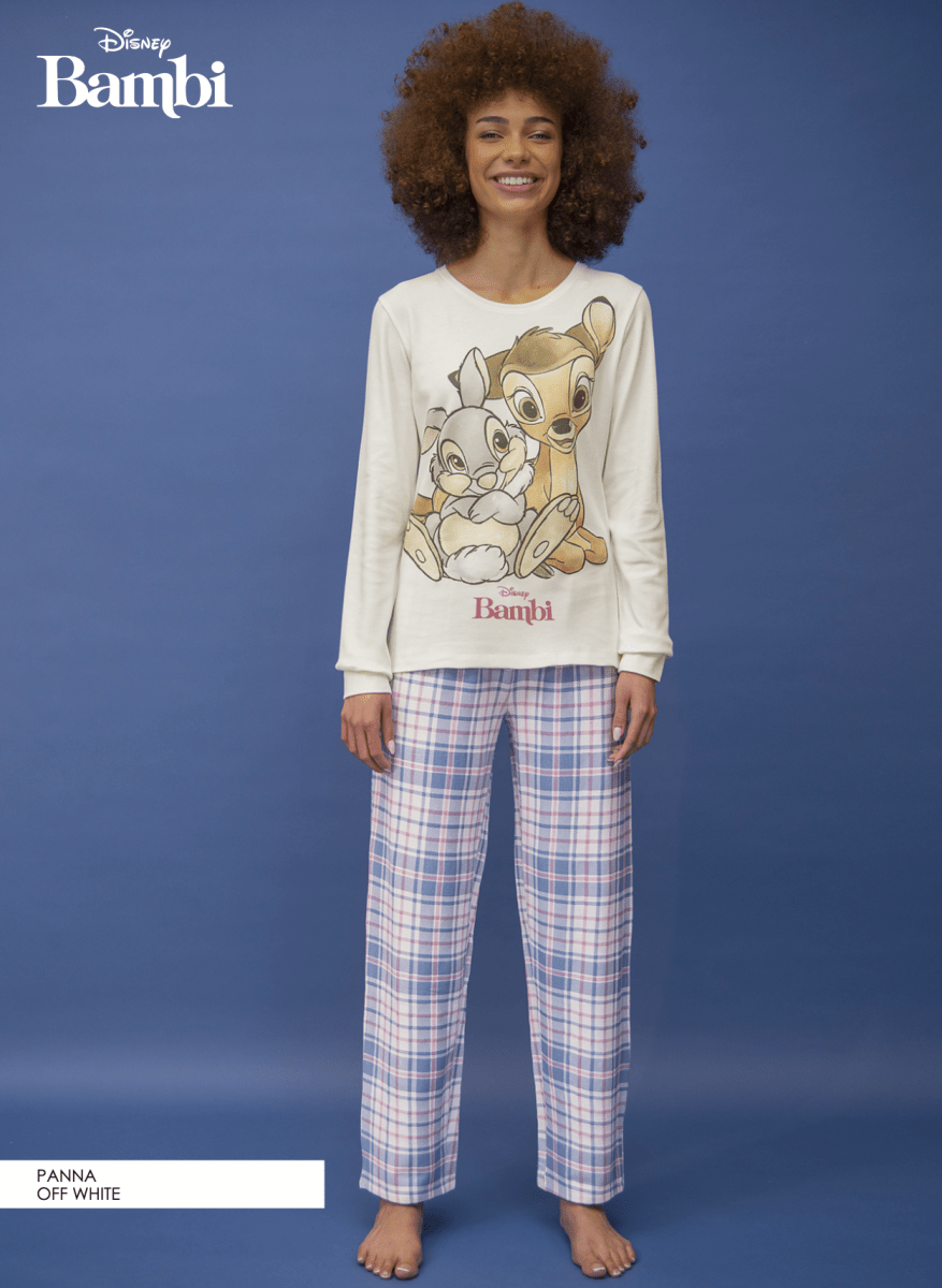 Pigiama caldo cotone Bambi Disney interlock bambina baby DYD2695K - Caos Intimo Donna - Uomo - Bambini - Casa - Disney