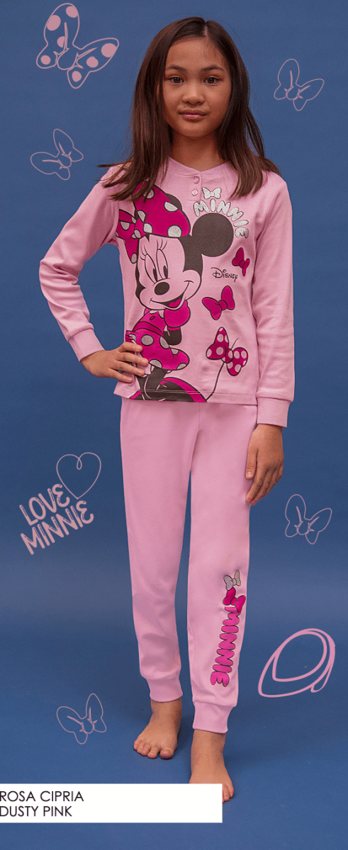 Pigiama caldo cotone Minnie Disney interlock bambina baby DY50L1781 - Caos Intimo Donna - Uomo - Bambini - Casa - Disney