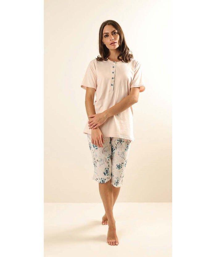 Pigiama conformato donna mezza manica pinocchietto Gary puro cotone Z55055CONF - Caos Intimo Donna - Uomo - Bambini - Casa - Gary
