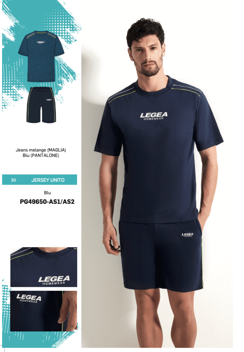 Pigiama corto uomo Legea 100% cotone PG49650 - Caos Intimo Donna - Uomo - Bambini - Casa - Legea