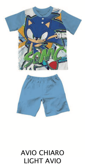 Pigiama cotone Sonic estivo bambino SN40M4530 - Caos Intimo Donna - Uomo - Bambini - Casa - Disney