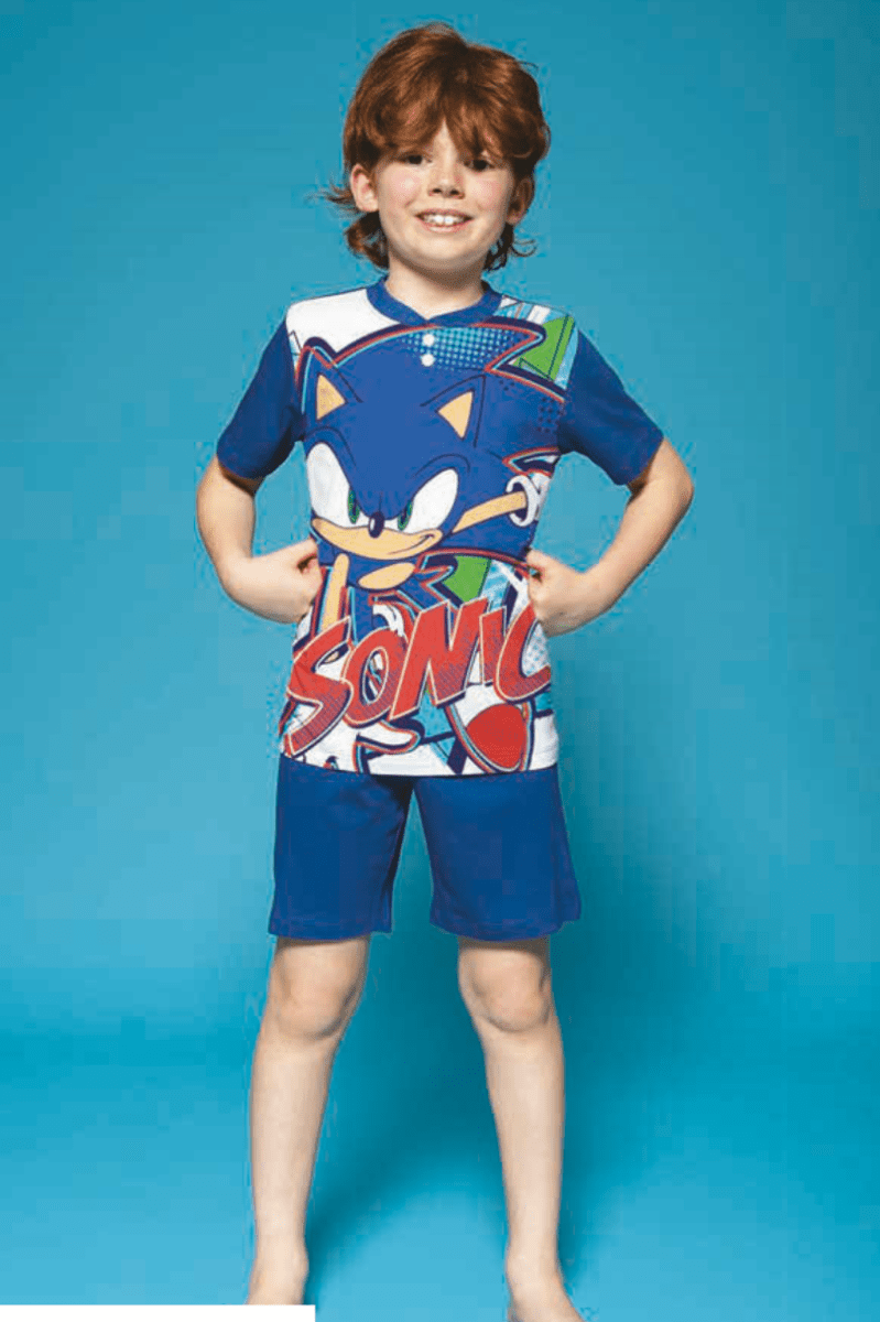 Pigiama cotone Sonic estivo bambino SN40M4530 - Caos Intimo Donna - Uomo - Bambini - Casa - Disney