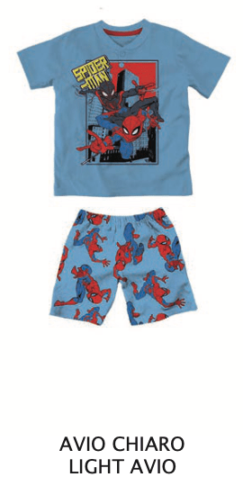 Pigiama cotone Spiderman Marvel estivo bambino MV40M4527 - Caos Intimo Donna - Uomo - Bambini - Casa - Marvel