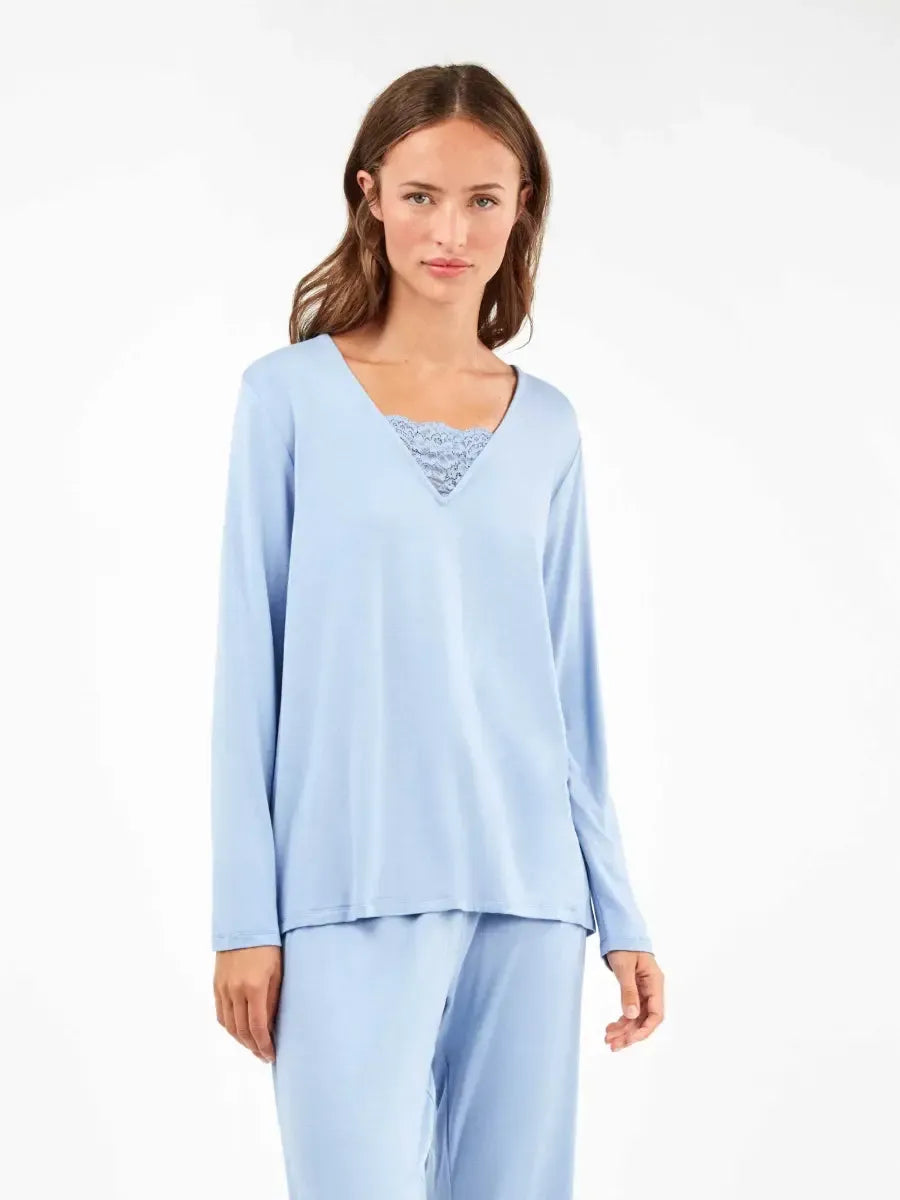 Pigiama donna Gisela collo a punta in viscosa 20318 - Caos Intimo Donna - Uomo - Bambini - Casa - Gisela