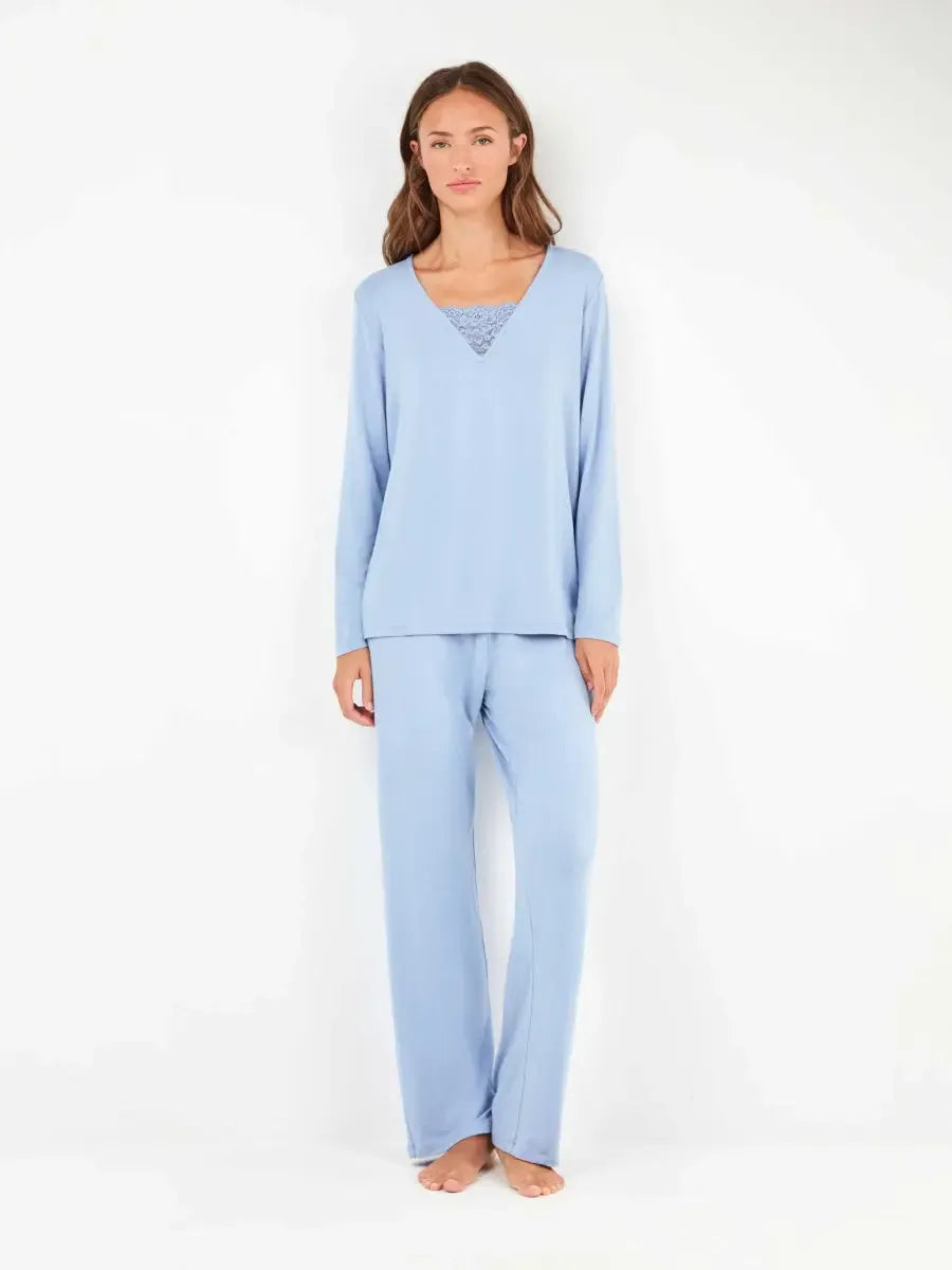 Pigiama donna Gisela collo a punta in viscosa 20318 - Caos Intimo Donna - Uomo - Bambini - Casa - Gisela